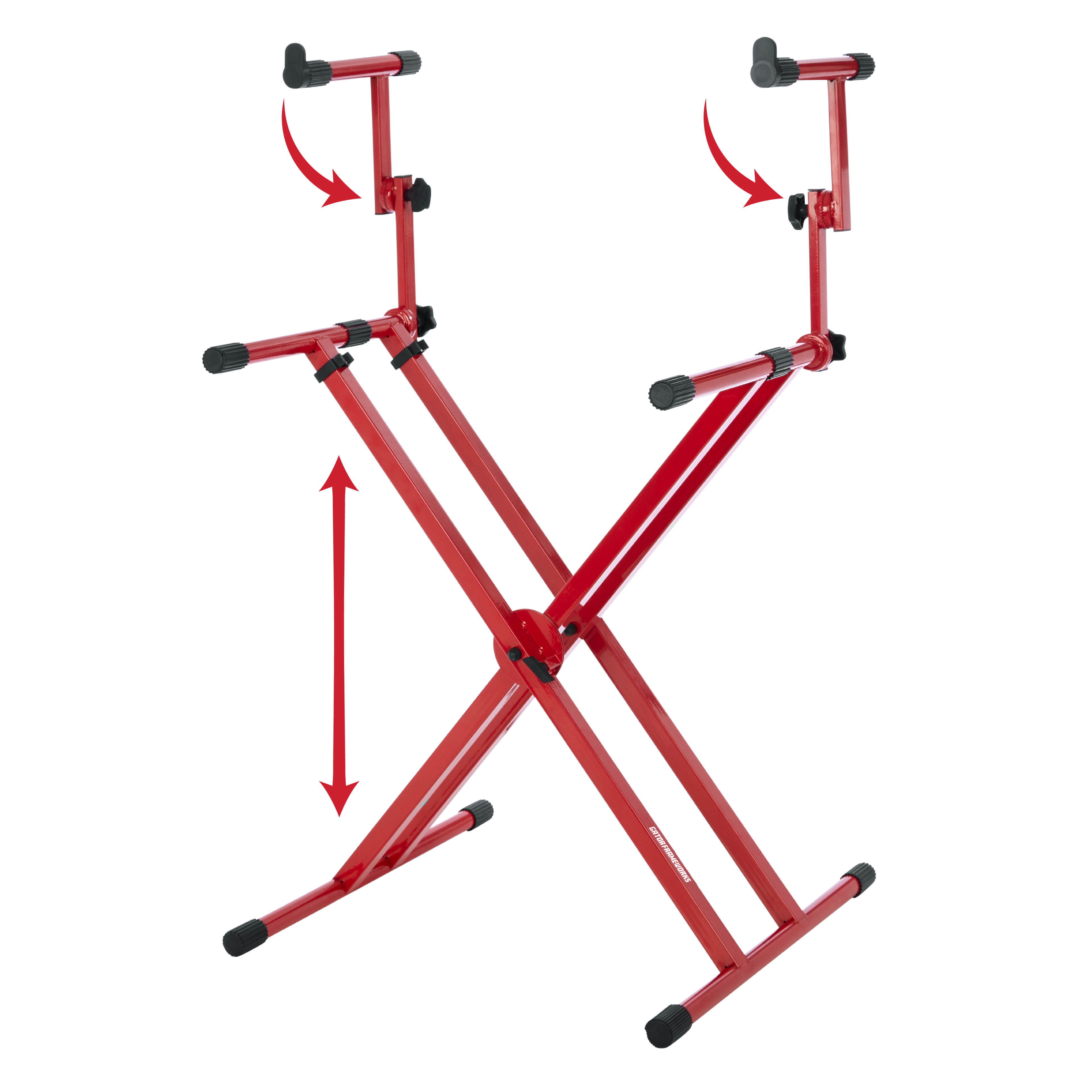 2 Tier X Style Keyboard Stand; Red