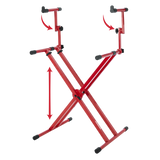 2 Tier X Style Keyboard Stand; Red
