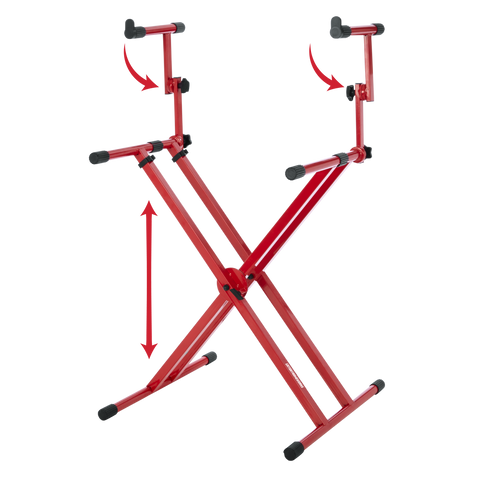 2 Tier X Style Keyboard Stand; Red