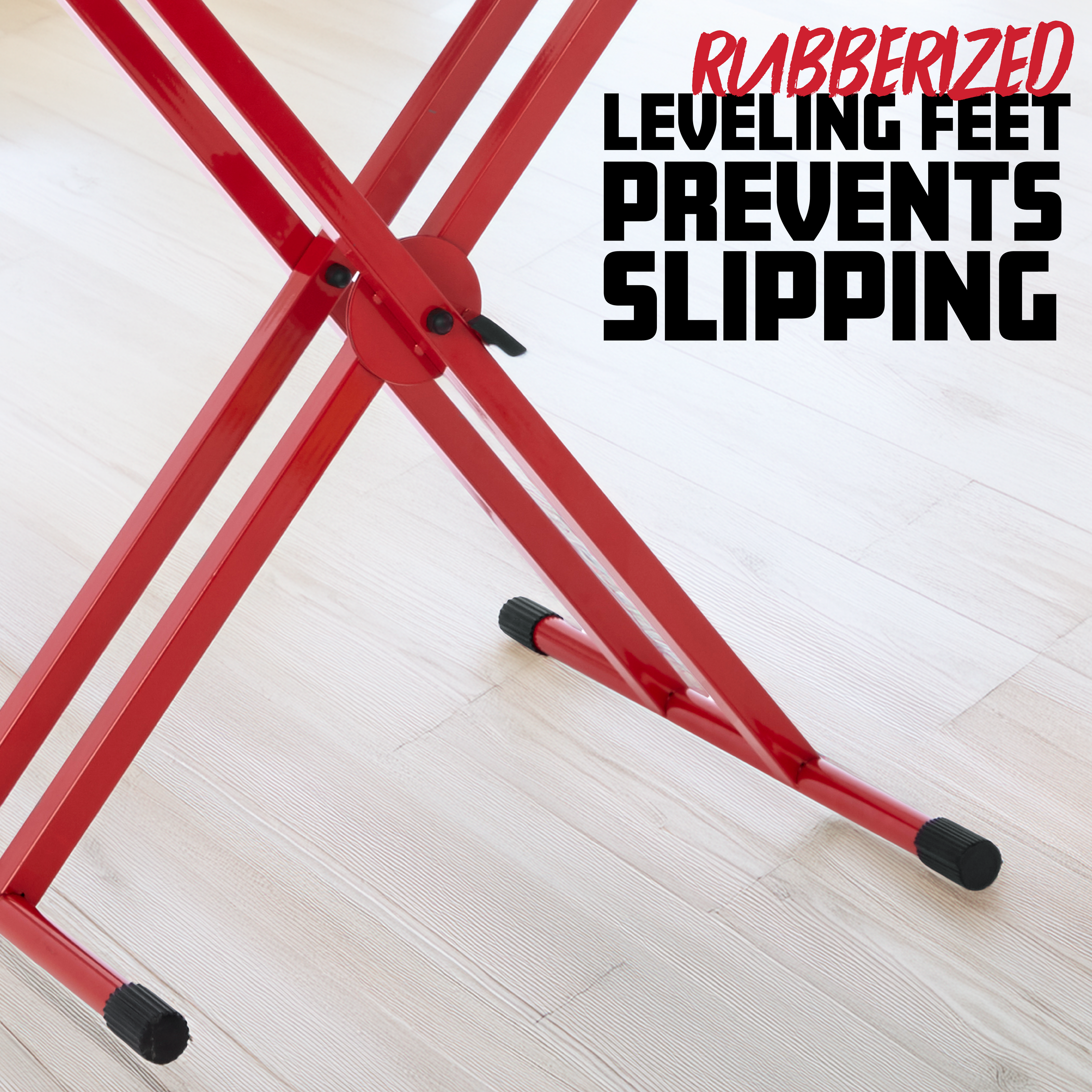2 Tier X Style Keyboard Stand; Red