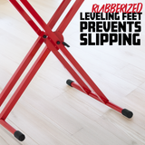 2 Tier X Style Keyboard Stand; Red