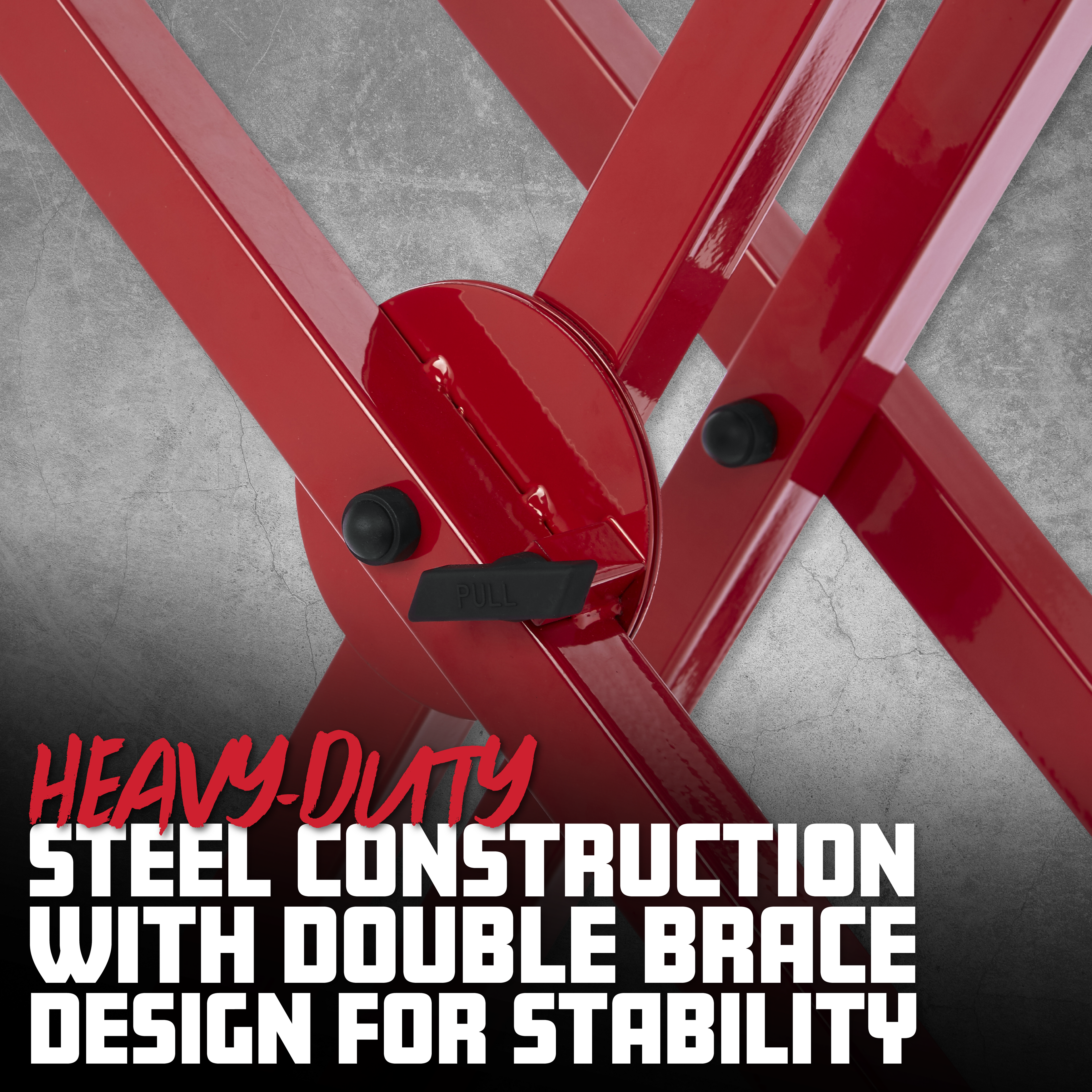 2 Tier X Style Keyboard Stand; Red