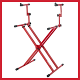 2 Tier X Style Keyboard Stand; Red