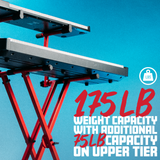 2 Tier X Style Keyboard Stand; Red