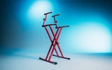 2 Tier X Style Keyboard Stand; Red
