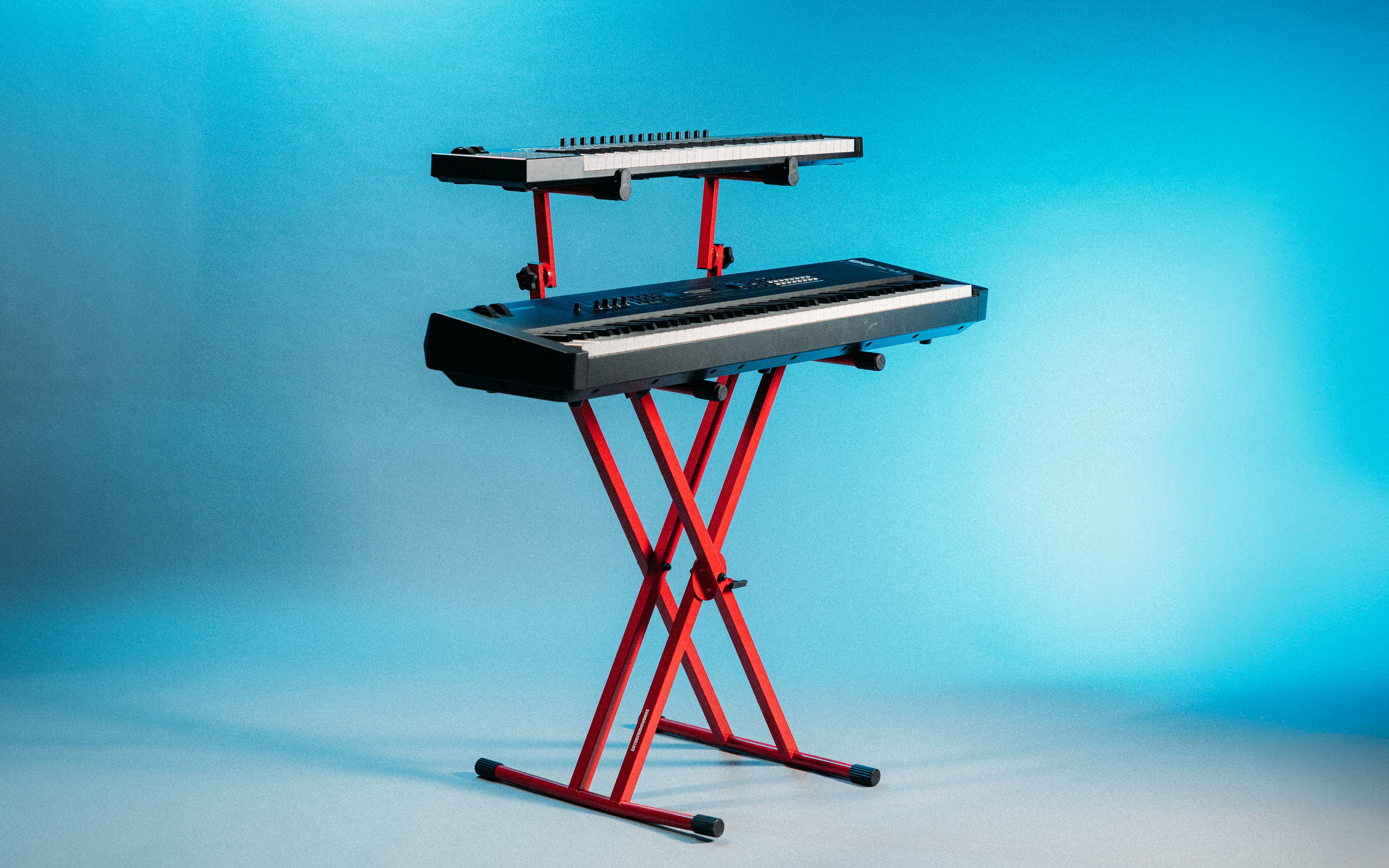 2 Tier X Style Keyboard Stand; Red