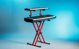 2 Tier X Style Keyboard Stand; Red