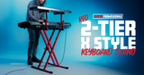 2 Tier X Style Keyboard Stand; Red