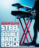 2 Tier X Style Keyboard Stand; Red