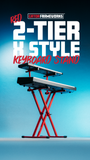 2 Tier X Style Keyboard Stand; Red