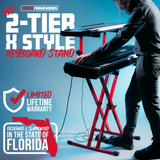 2 Tier X Style Keyboard Stand; Red