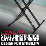 Deluxe 2 Tier "X" Style Keyboard Stand