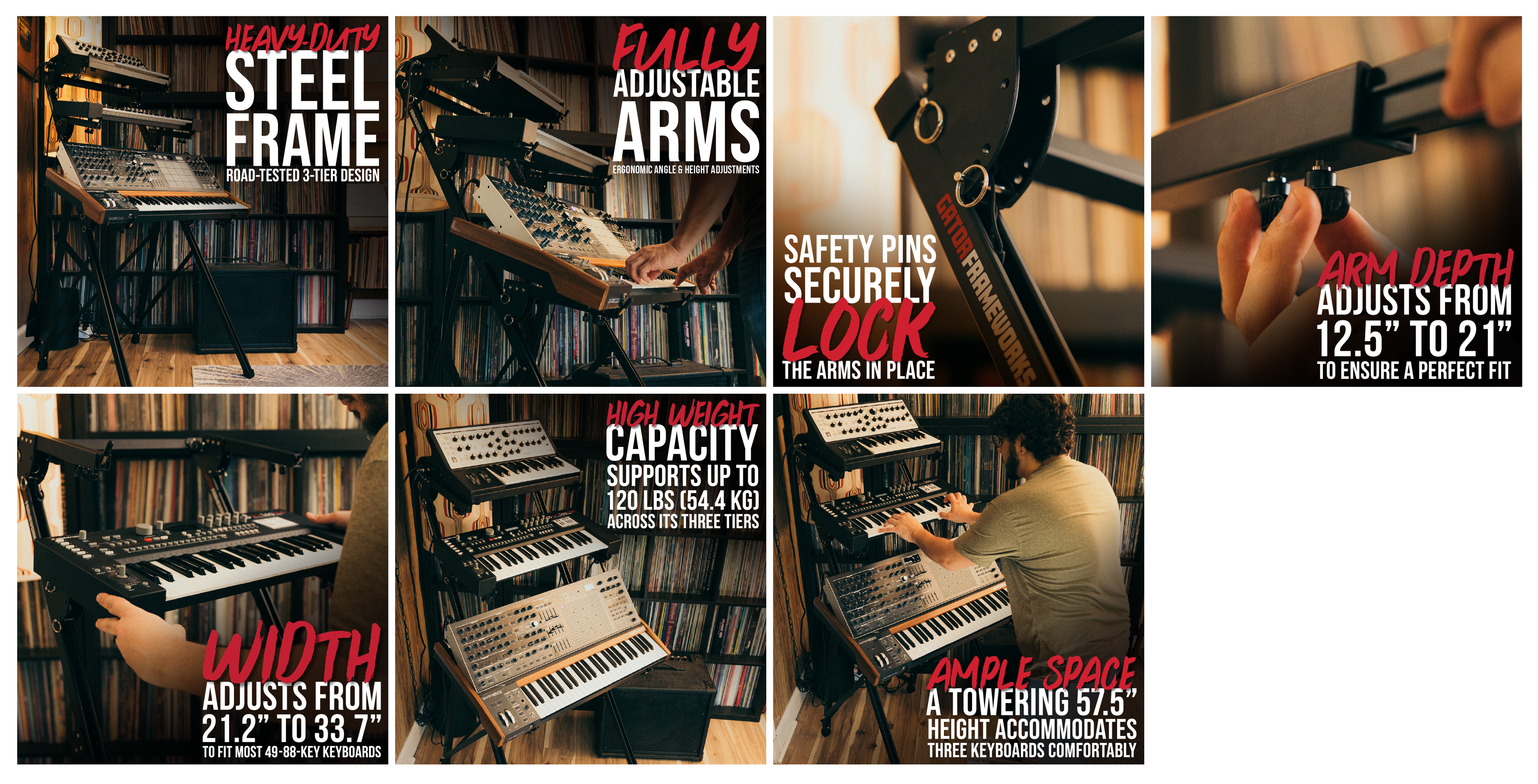 3-Tier A-Frame Keyboard Stand