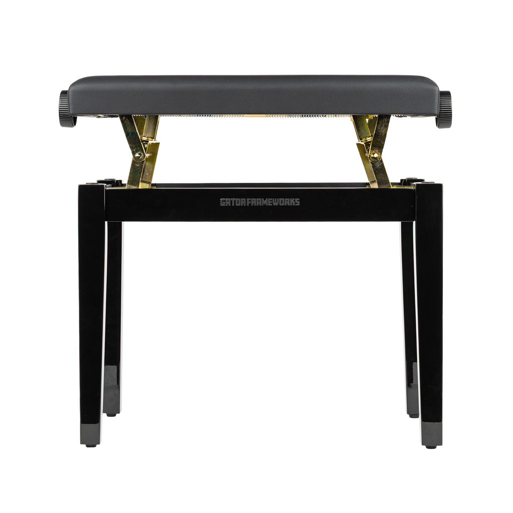 Gator Deluxe Height Adjustable Piano Bench, Black
