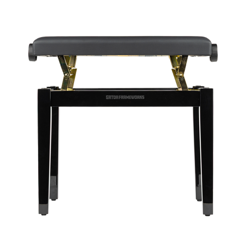 Gator Deluxe Height Adjustable Piano Bench, Black