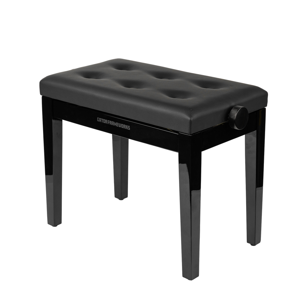 Gator Deluxe Height Adjustable Piano Bench, Black