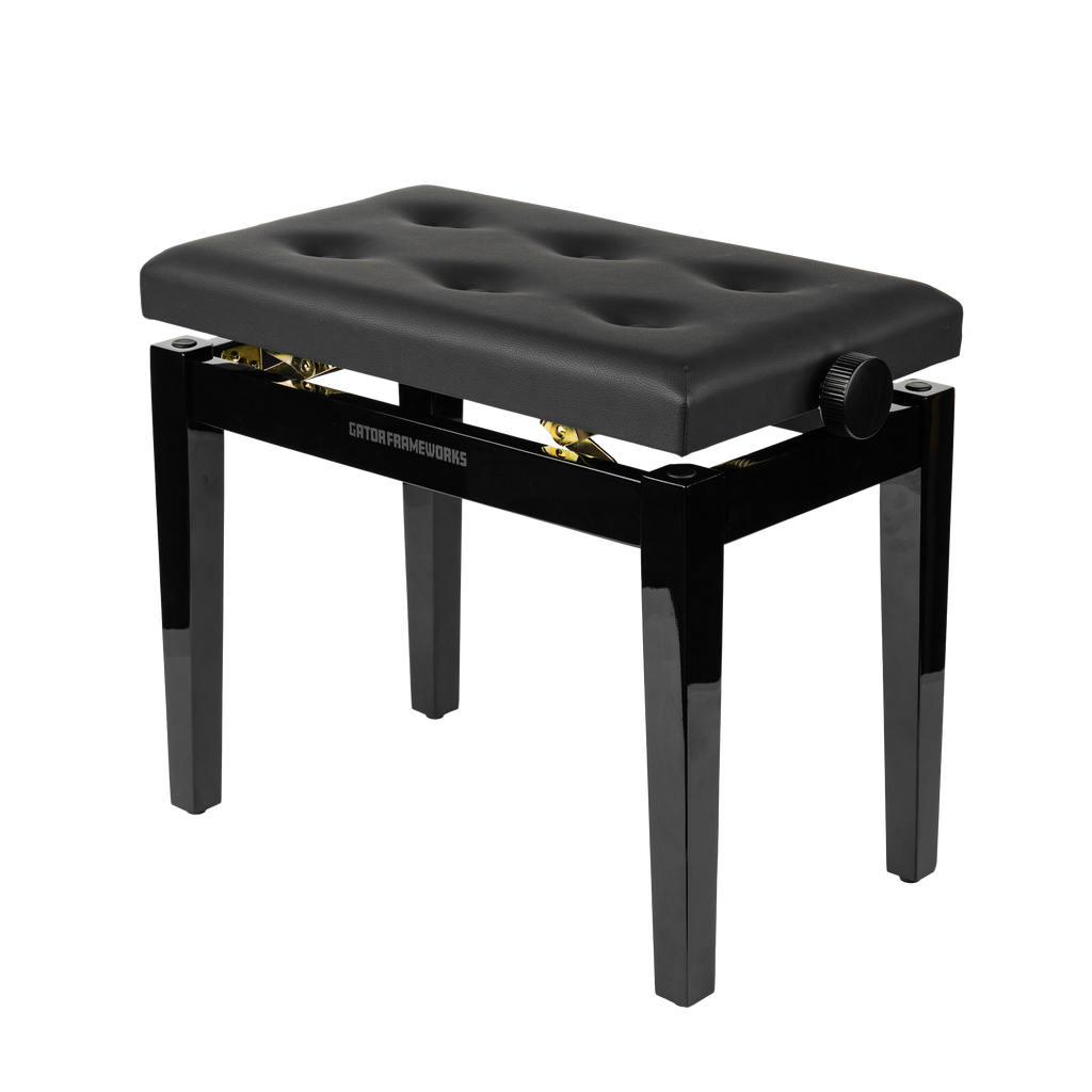 Gator Deluxe Height Adjustable Piano Bench, Black