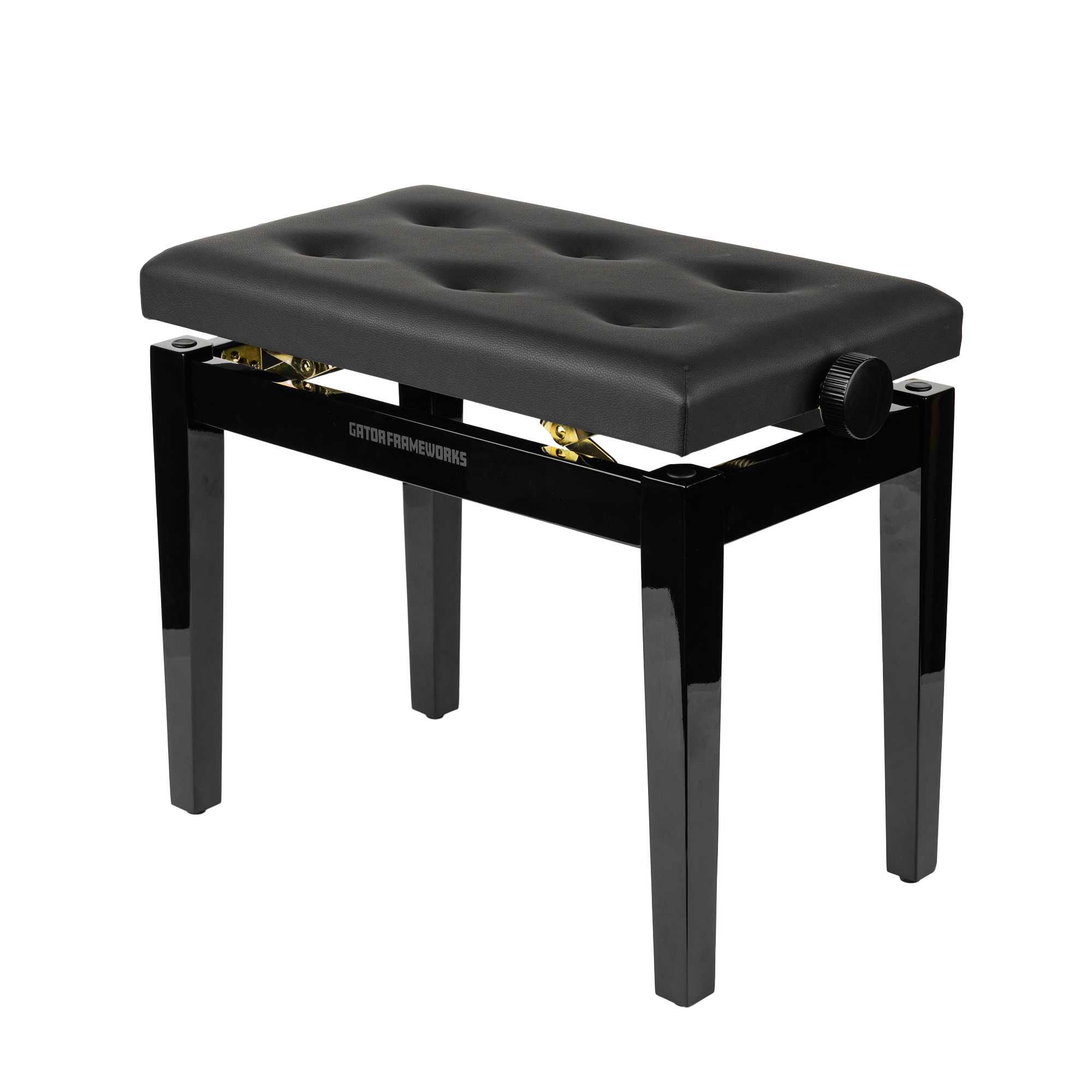 Gator Deluxe Height Adjustable Piano Bench, Black