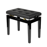 Gator Deluxe Height Adjustable Piano Bench, Black