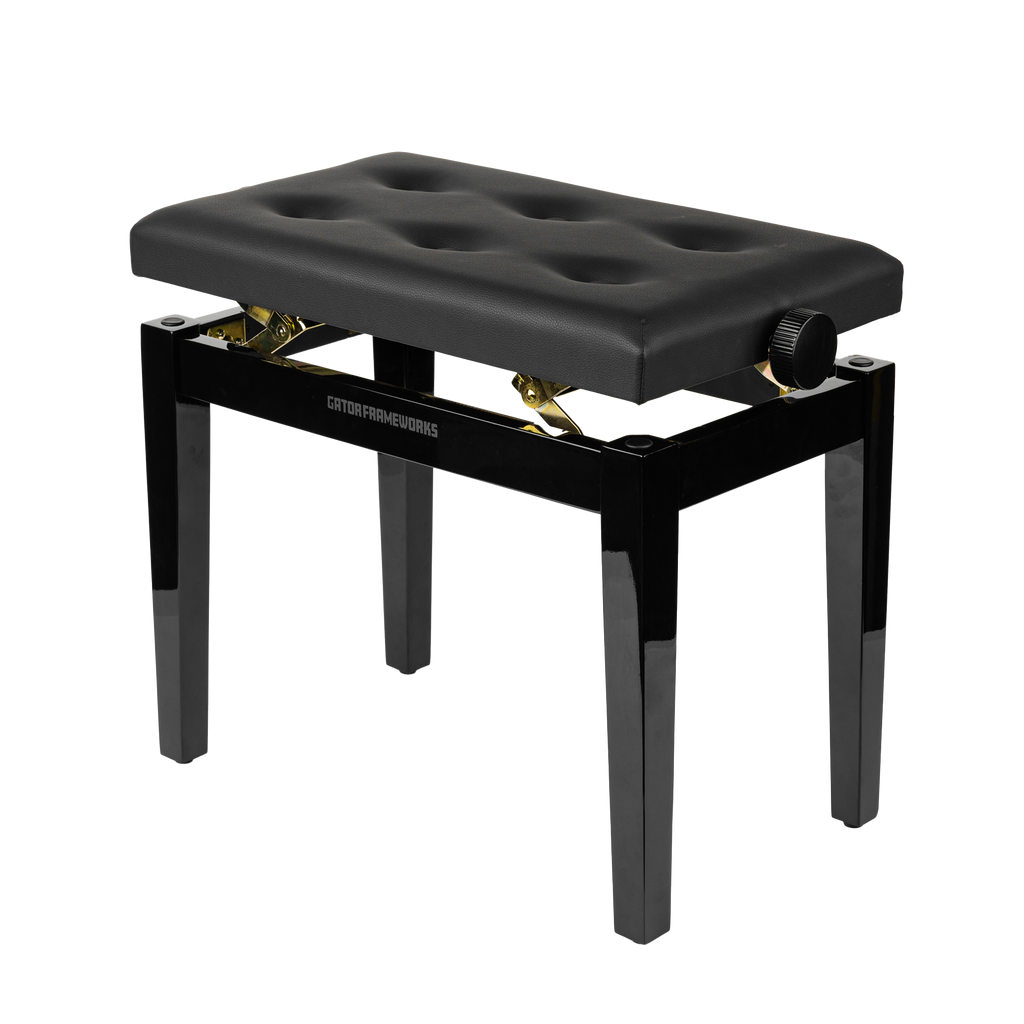 Gator Deluxe Height Adjustable Piano Bench, Black