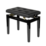 Gator Deluxe Height Adjustable Piano Bench, Black