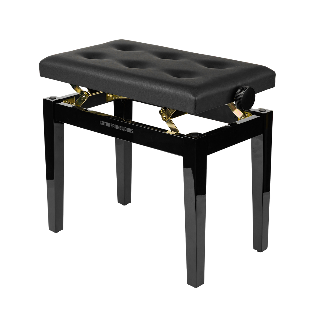 Gator Deluxe Height Adjustable Piano Bench, Black