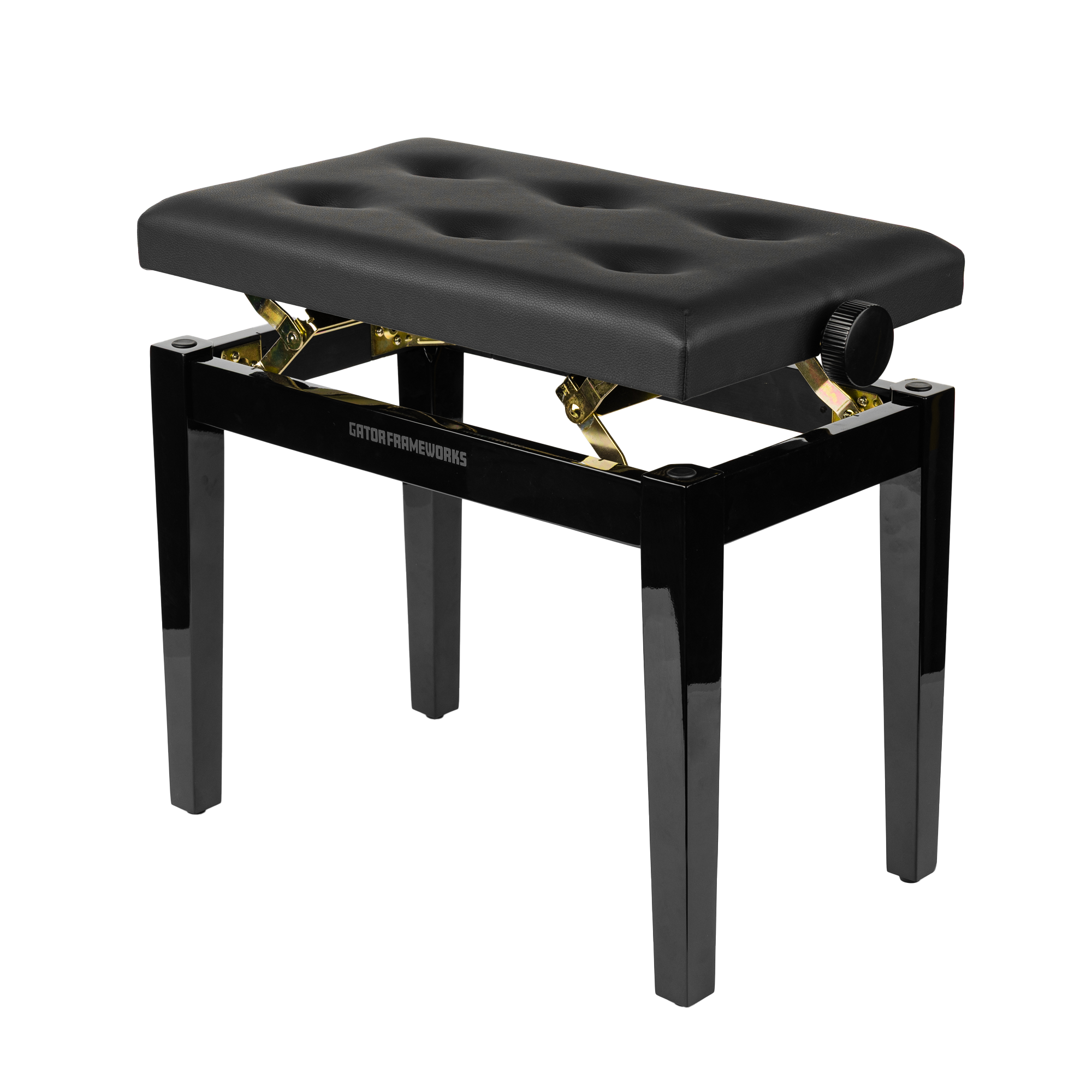 Gator Deluxe Height Adjustable Piano Bench, Black