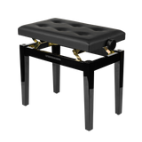 Gator Deluxe Height Adjustable Piano Bench, Black