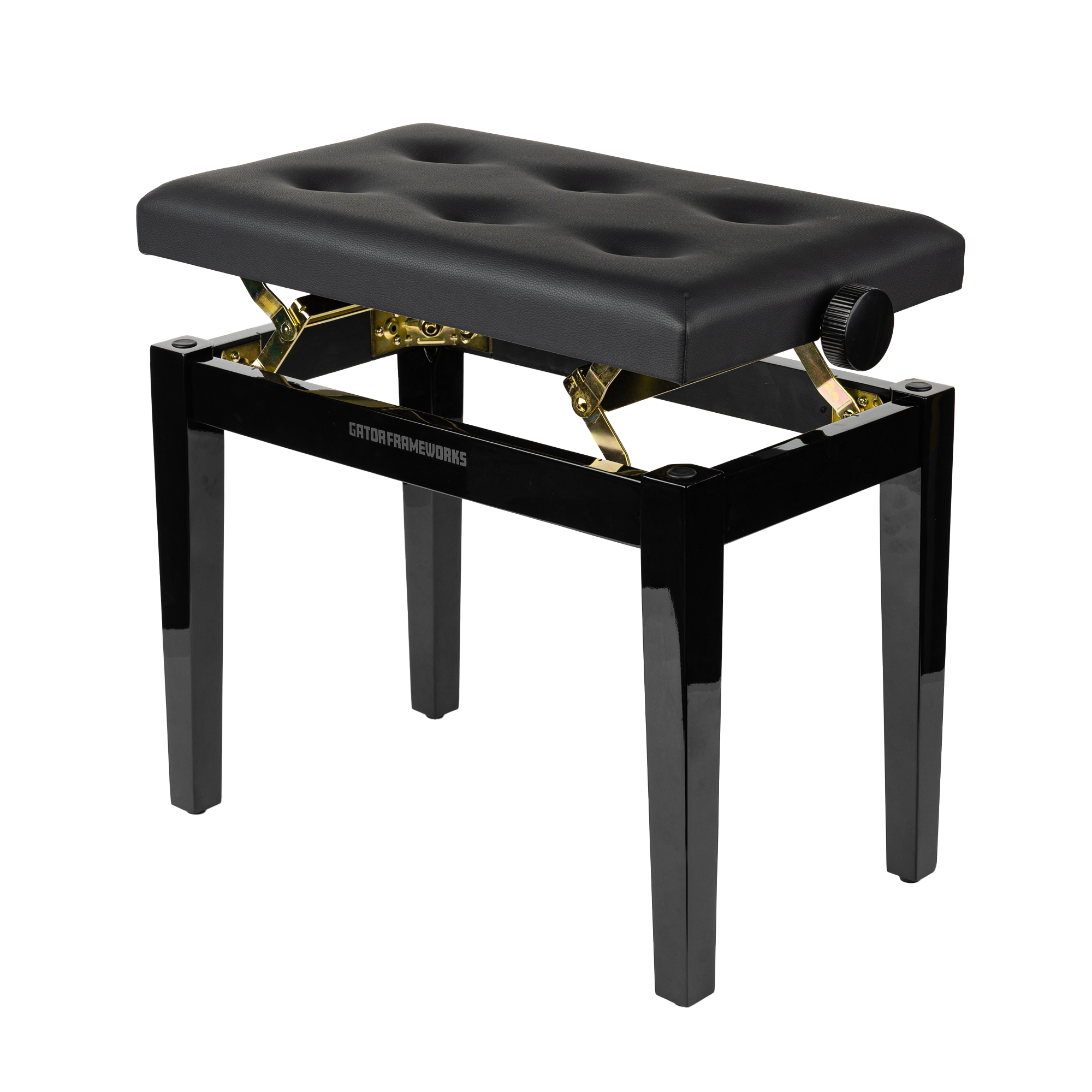 Gator Deluxe Height Adjustable Piano Bench, Black