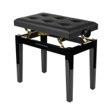 Gator Deluxe Height Adjustable Piano Bench, Black