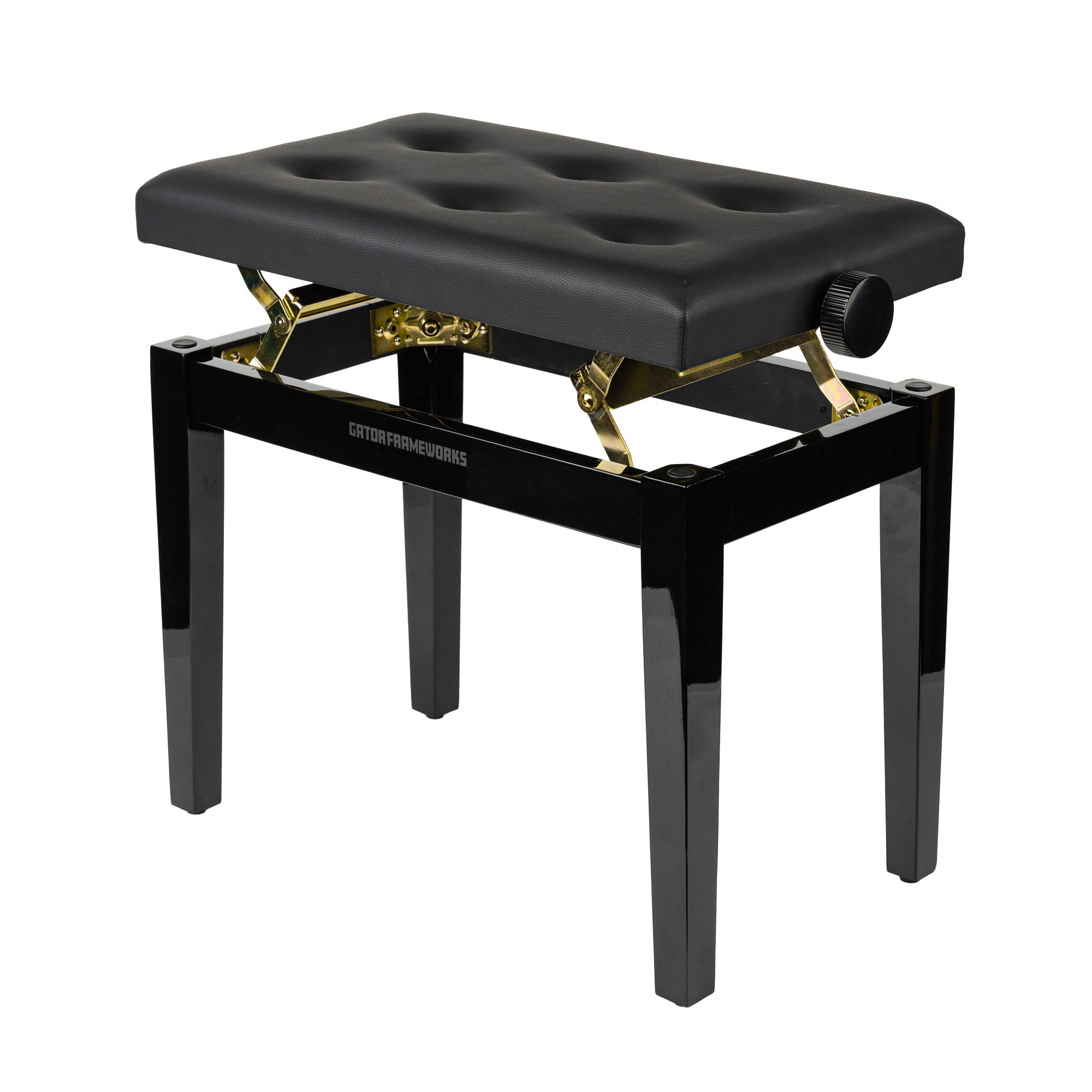 Gator Deluxe Height Adjustable Piano Bench, Black