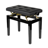 Gator Deluxe Height Adjustable Piano Bench, Black