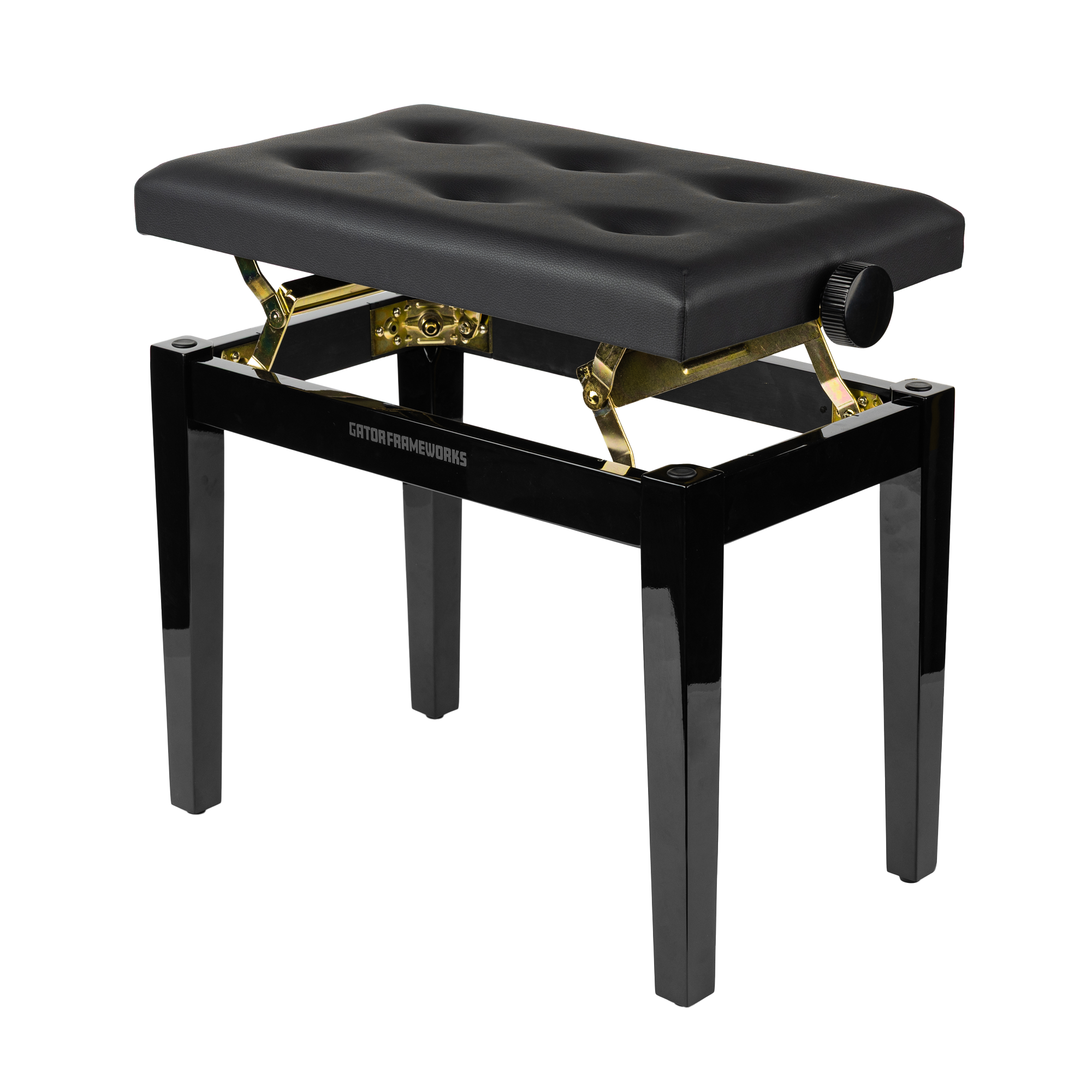 Gator Deluxe Height Adjustable Piano Bench, Black