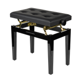 Gator Deluxe Height Adjustable Piano Bench, Black