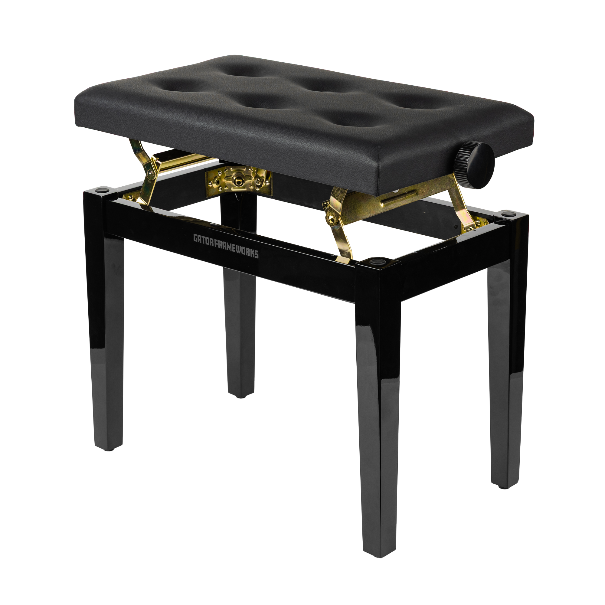 Gator Deluxe Height Adjustable Piano Bench, Black
