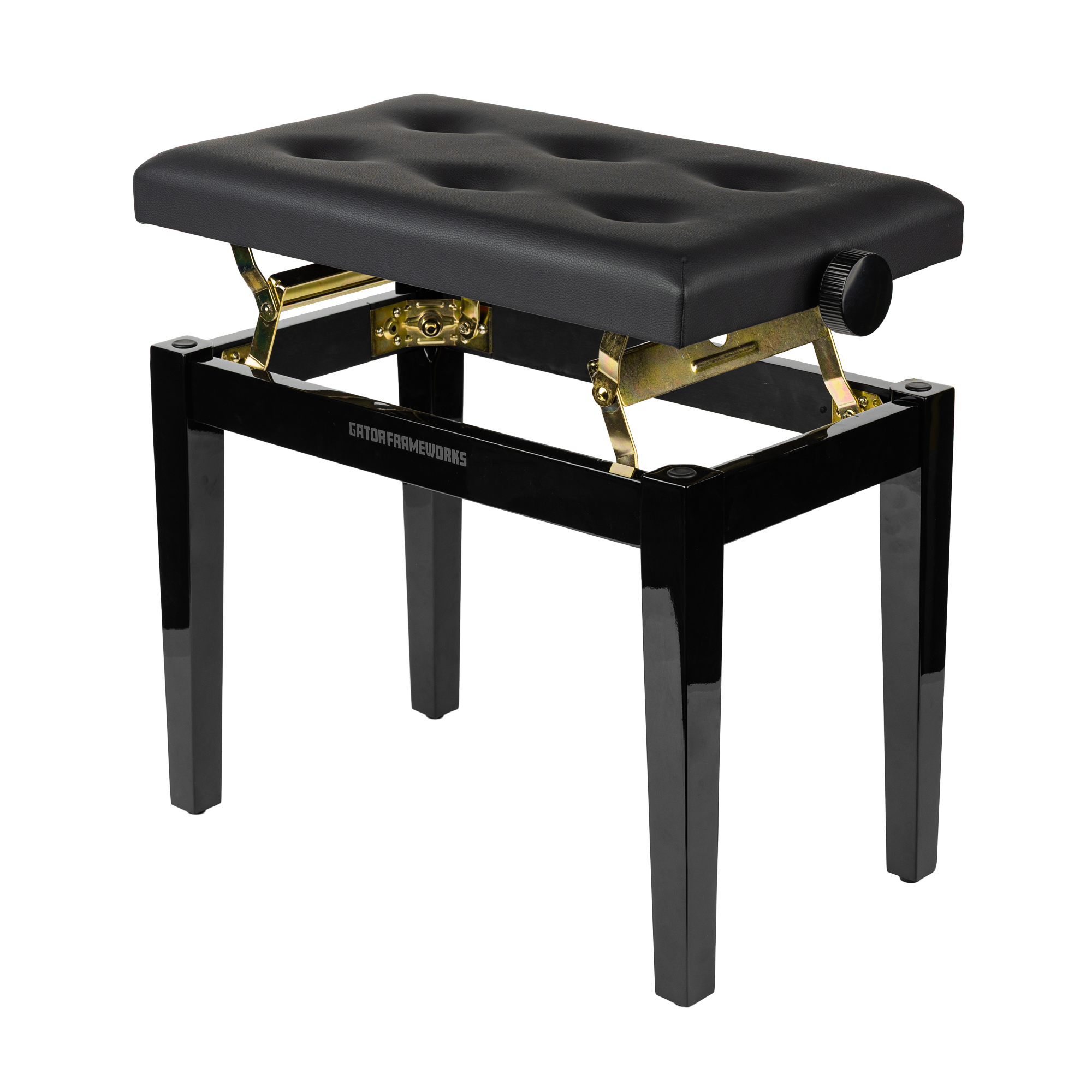 Gator Deluxe Height Adjustable Piano Bench, Black