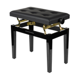 Gator Deluxe Height Adjustable Piano Bench, Black