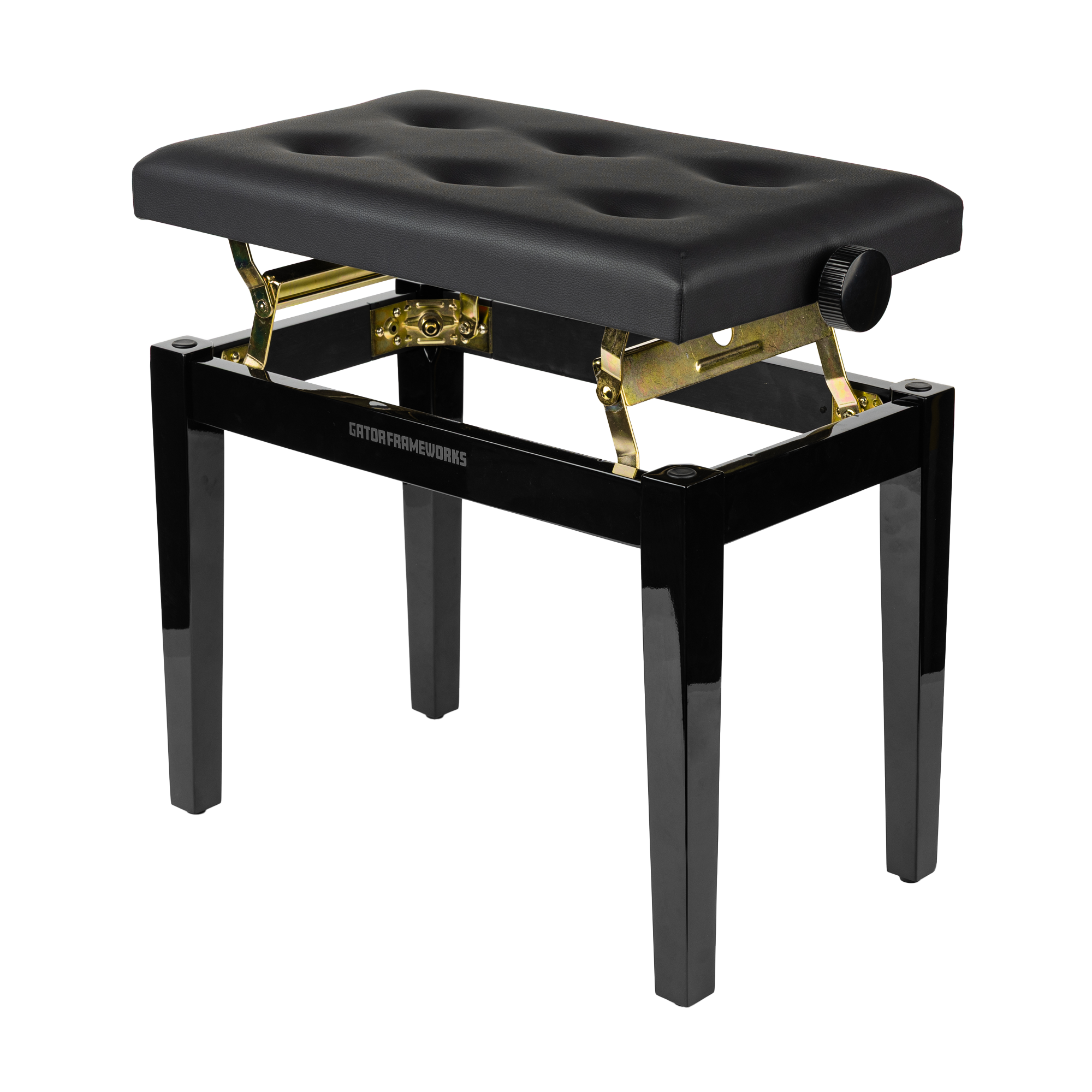Gator Deluxe Height Adjustable Piano Bench, Black