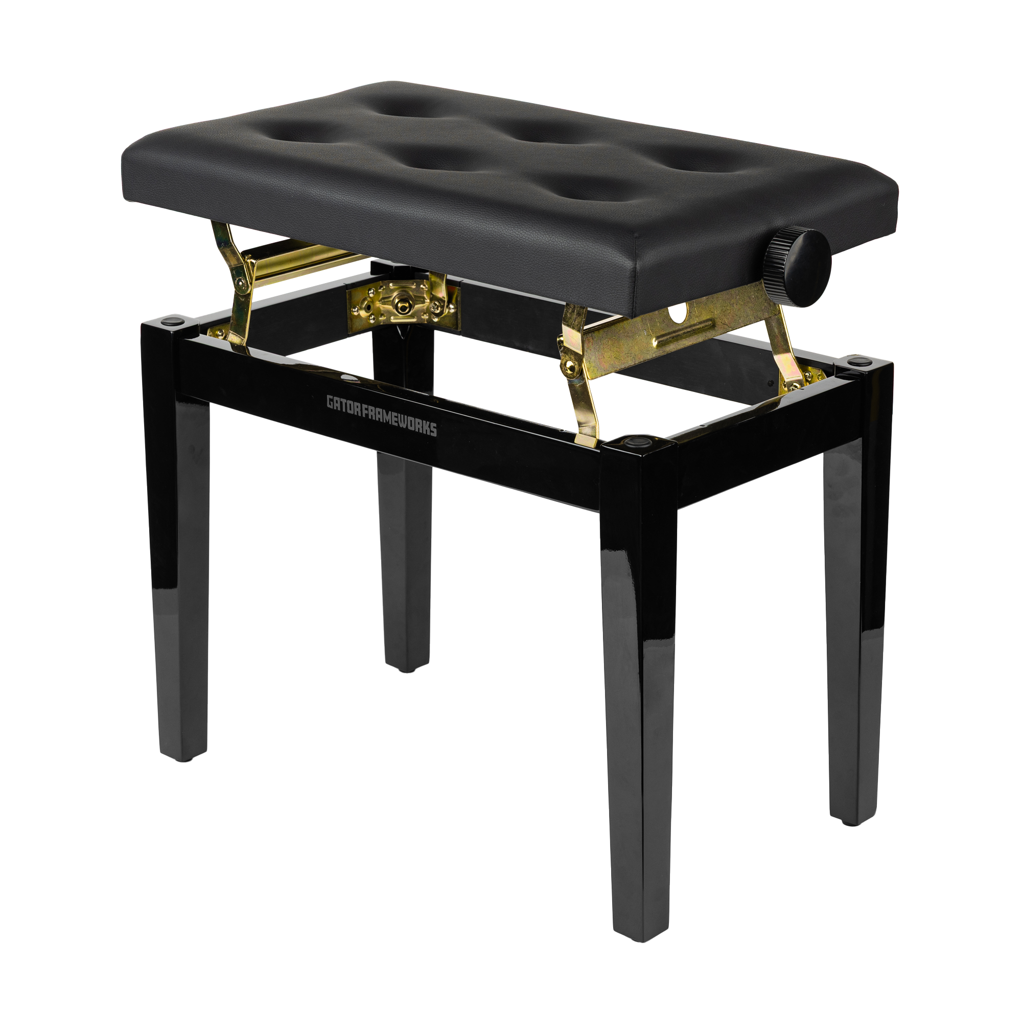 Gator Deluxe Height Adjustable Piano Bench, Black