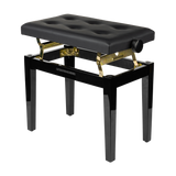 Gator Deluxe Height Adjustable Piano Bench, Black