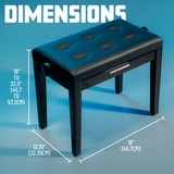 Gator Deluxe Height Adjustable Piano Bench, Black