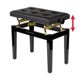 Gator Deluxe Height Adjustable Piano Bench, Black