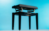 Gator Deluxe Height Adjustable Piano Bench, Black
