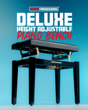 Gator Deluxe Height Adjustable Piano Bench, Black