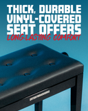 Gator Deluxe Height Adjustable Piano Bench, Black