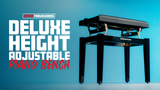 Gator Deluxe Height Adjustable Piano Bench, Black