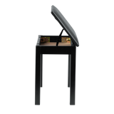 Deluxe Wooden Piano Bench In Black