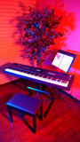Traditional Wooden Piano Bench In Black