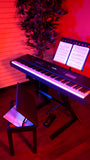 Traditional Wooden Piano Bench In Black