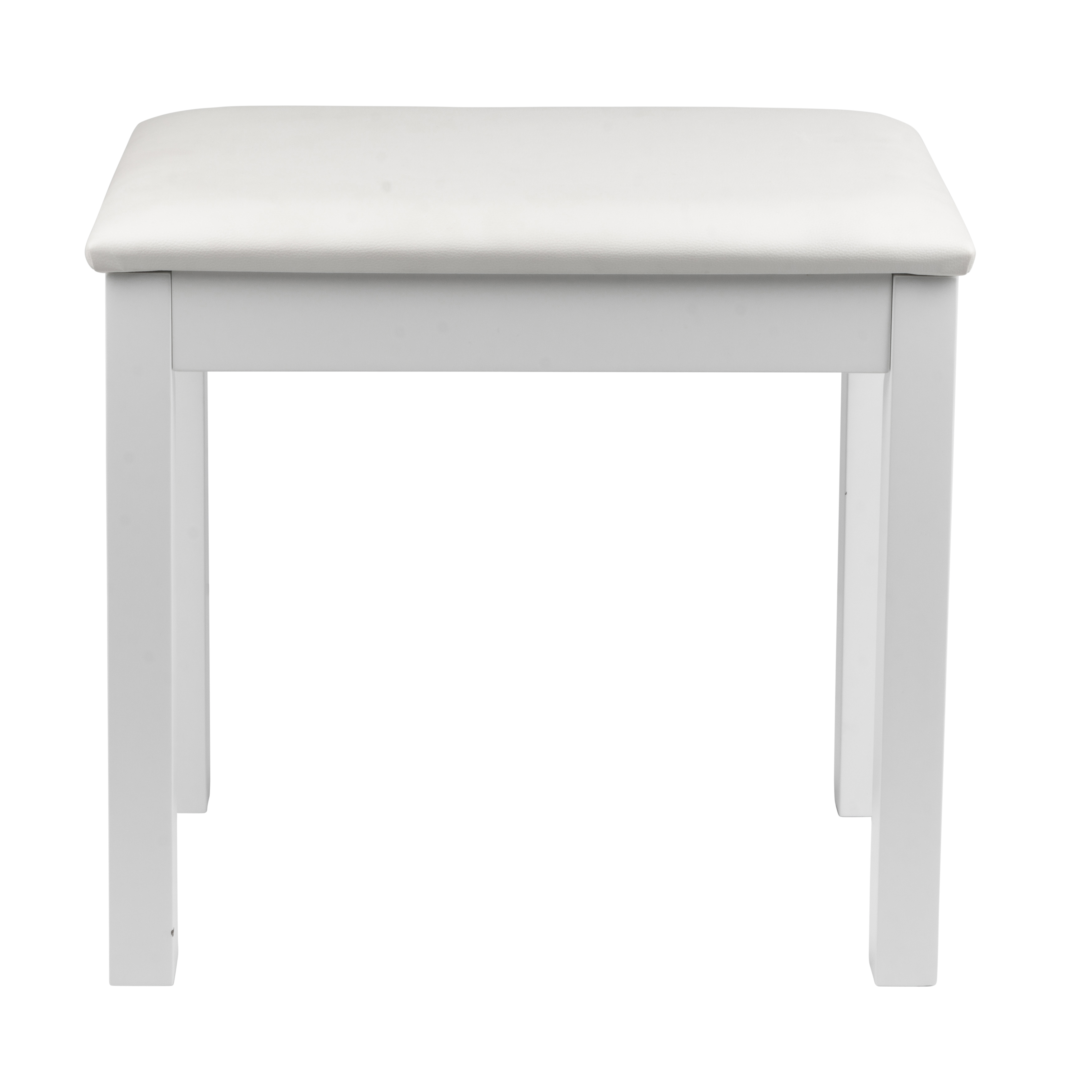 Traditional Wooden Piano Bench In White